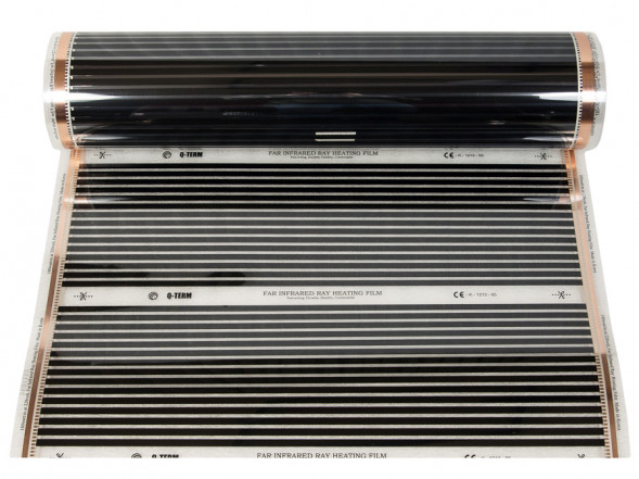 Инфракрасный пленочный теплый пол Q-Term, 220 Вт/пог.м, / 1,0 м